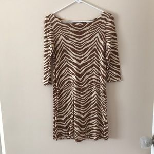 J Crew boat neck zebra dress